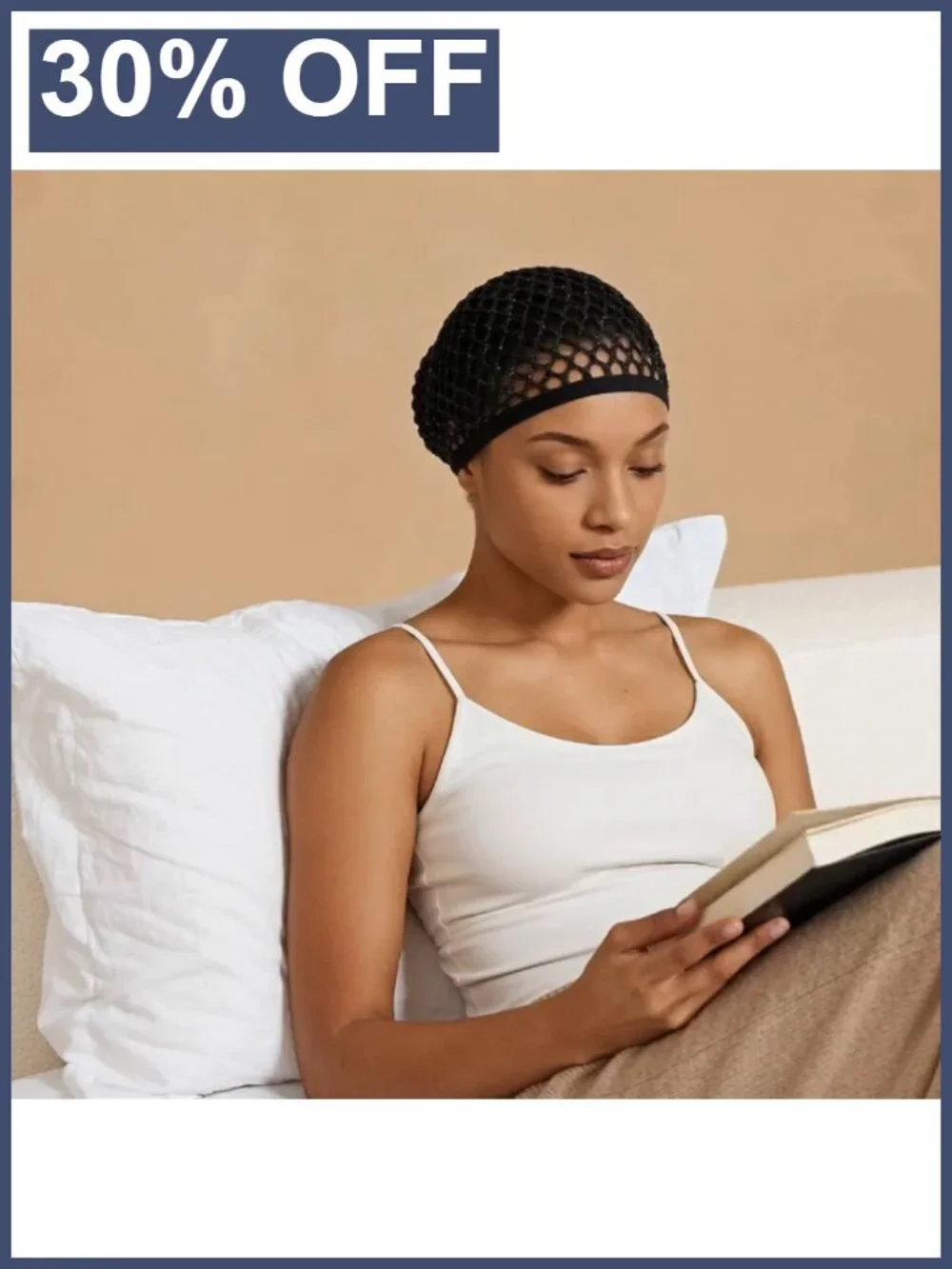 2 Pack Ultra-Wide Soft Mesh Hair Net for Sleeping, Breathable Crochet Wrap